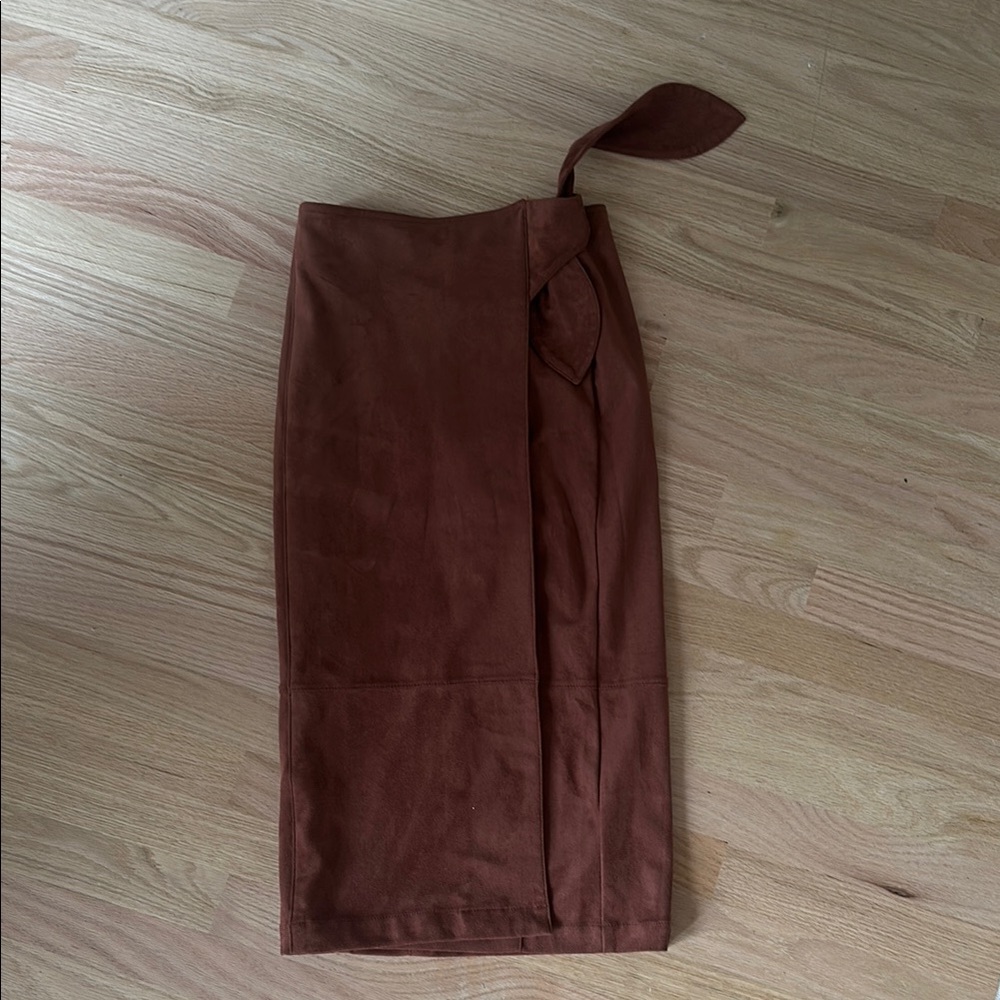 Anthropologie suede Wrap Skirt